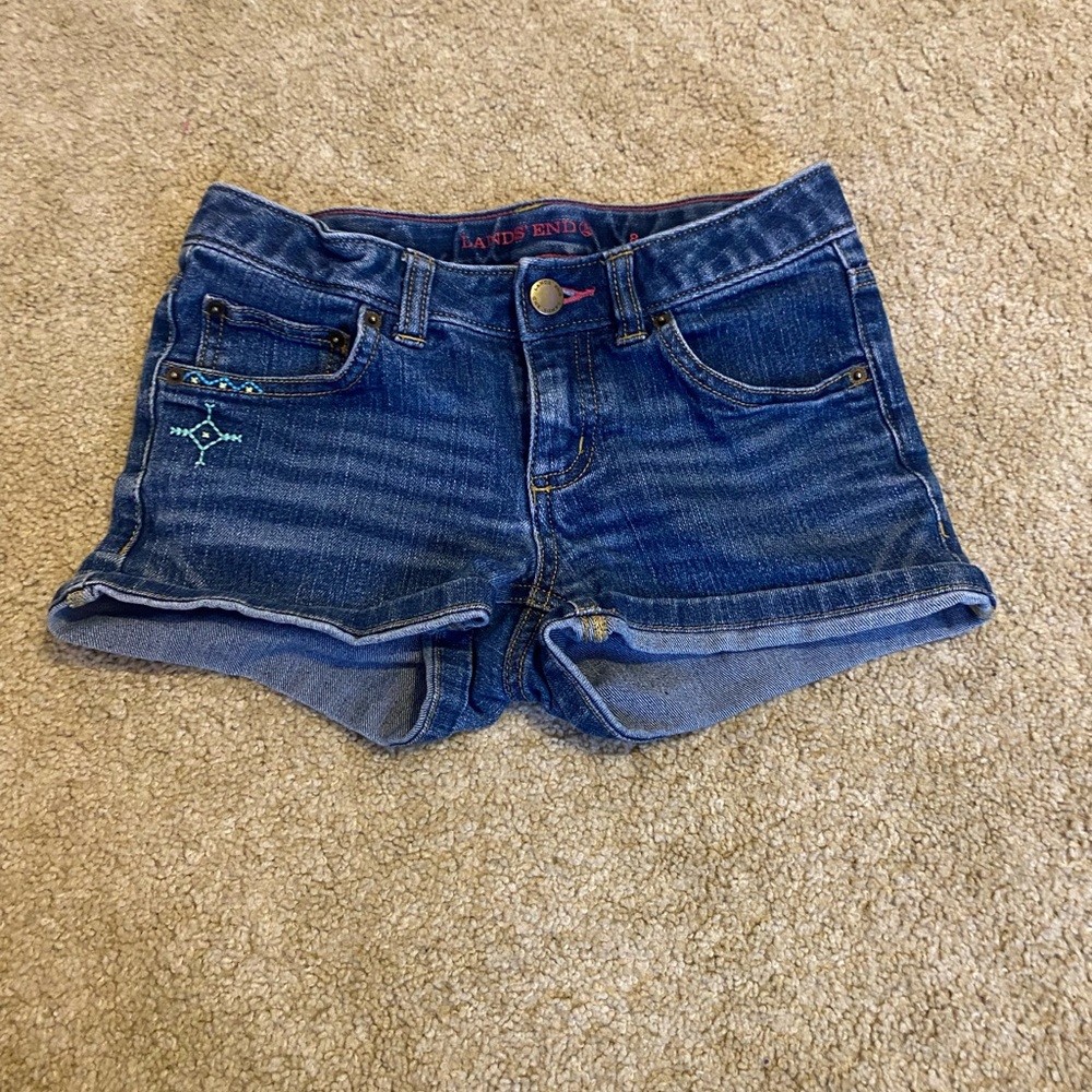 lands end girls jean shorts with cool design
